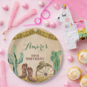 Texas Southwestern rustieke cowboy verjaardag Papieren Bordje (Feest)