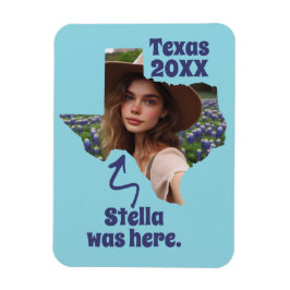 Texas Souvenir Aangepaste Naam, Foto en Jaar Magneet