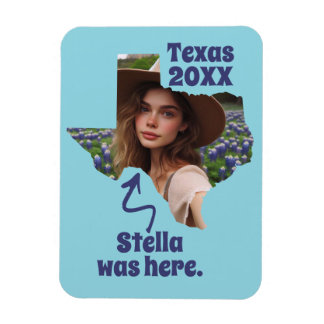 Texas Souvenir Aangepaste Naam, Foto en Jaar Magneet