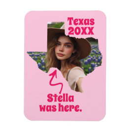 Texas Souvenir Aangepaste Naam, Foto en Jaar Magneet