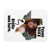 Texas Souvenir Aangepaste Naam, Foto en Jaar Magneet (Horizontaal)