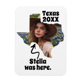 Texas Souvenir Aangepaste Naam, Foto en Jaar Magneet