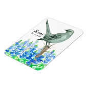 Texas Souvenir Bluebonnets Flowers Mockingbird Magneet (Linkerzijde)