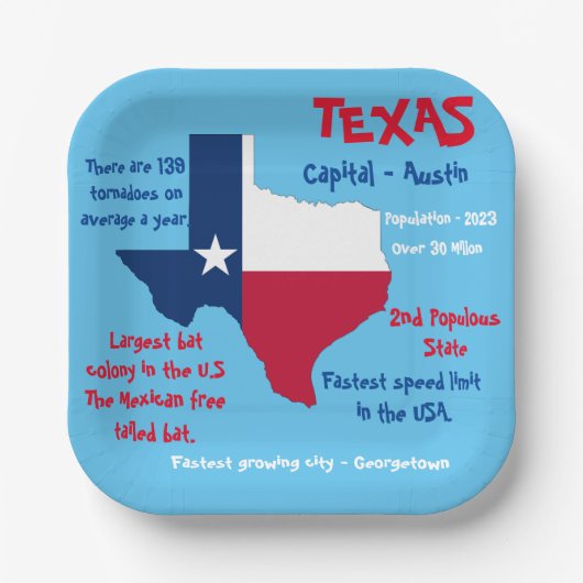 Texas Square Paper Party Bord Verbazingwekkende Fe (Voorkant)