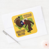 Texas Squatch Watch Vierkante Sticker (Envelop)