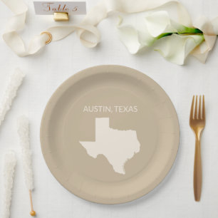 Texas Staat Kaart Huis Decoratie Papieren Bordje