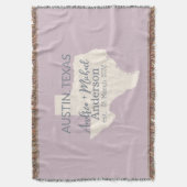 Texas Staat Kaart Koppel Naam en Datum Trouwen  Deken (Voorkant Verticaal)