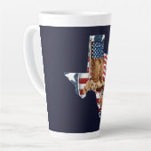 Texas Staat Omtrek USA Paard Latte Mok (Linkerhoek)