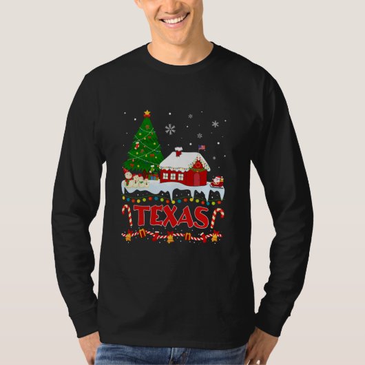 Texas, staat voor kerstboomverlichting Pajama T-shirt (Voorkant)