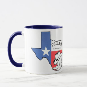 Texas Staatkaart met Ster, Laarzen, Hoed Keramisch Mok