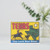 Texas staatsdecal met cowboy briefkaart (Staand voorkant)