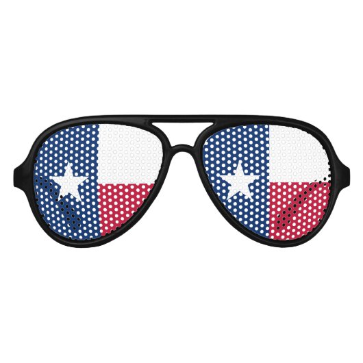 Texas Staatsvlag Aviator Zonnebril (Voorkant)