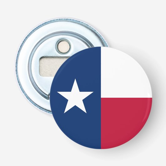 Texas Staatsvlag Button Flesopener (Voorkant)