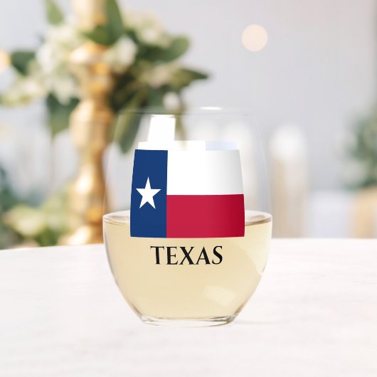Texas staatsvlag gepersonaliseerd stemless wijngla wijnglas zonder voet (Insitu (Huwelijk))
