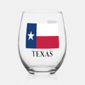 Texas staatsvlag gepersonaliseerd stemless wijngla wijnglas zonder voet (Achterkant)