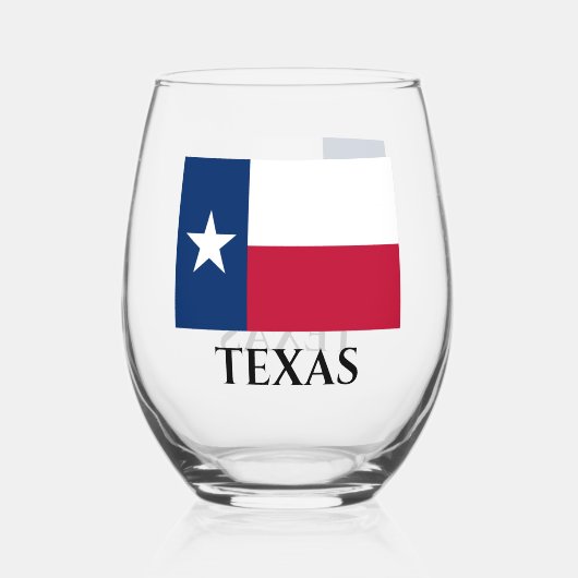 Texas staatsvlag gepersonaliseerd stemless wijngla wijnglas zonder voet (Achterkant)