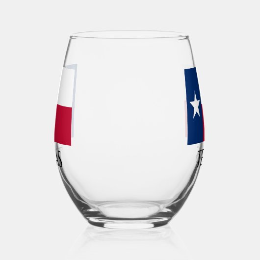 Texas staatsvlag gepersonaliseerd stemless wijngla wijnglas zonder voet (Links)