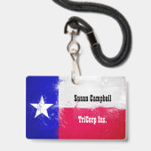 Texas Staatsvlag in distressed-stijl Badge (Voorzijde met lanyard)