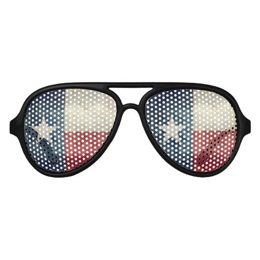 Texas staatsvlag  retro stijl Party Shades Aviator Zonnebril (Voorkant)