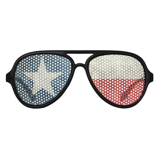 Texas staatsvlag retro stijl party tinten aviator zonnebril (Voorkant)