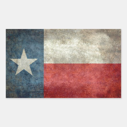 Texas staatsvlag  retro stijl rechthoekige sticker (Voorkant)