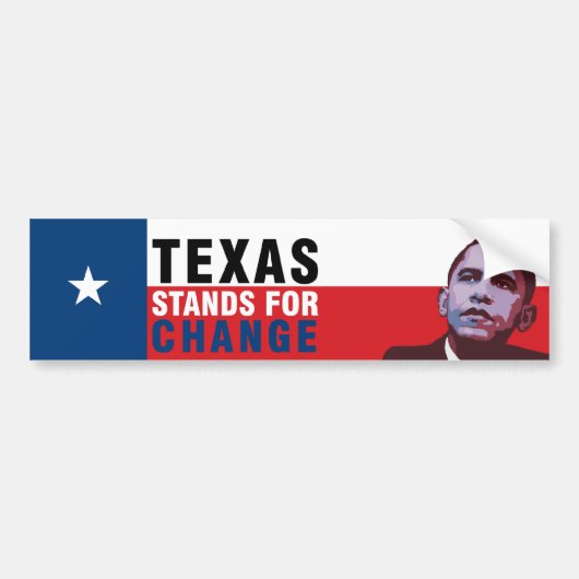 Texas Stands for Change - Obama Bumpersticker (Voorkant)