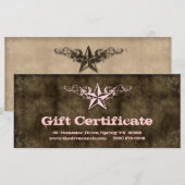 Texas Star Gift Certificate Hot Baby Roze Brown (Voorkant / Achterkant)
