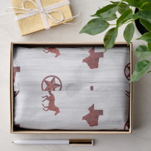Texas, Star & Horse Pattern Tissuepapier (Geschenk)