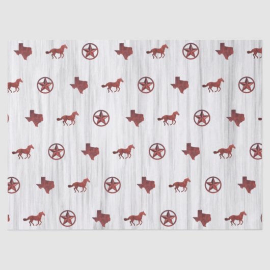 Texas, Star & Horse Pattern Tissuepapier (Voorkant)