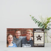 Texas Star  Leather Kerstmuziek Foto Feestdagenkaart (Staand voorkant)