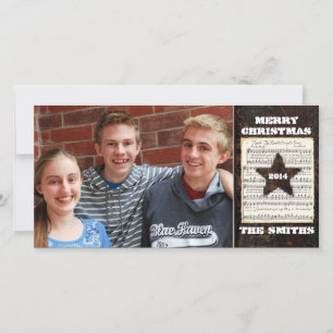 Texas Star  Leather Kerstmuziek Foto Feestdagenkaart