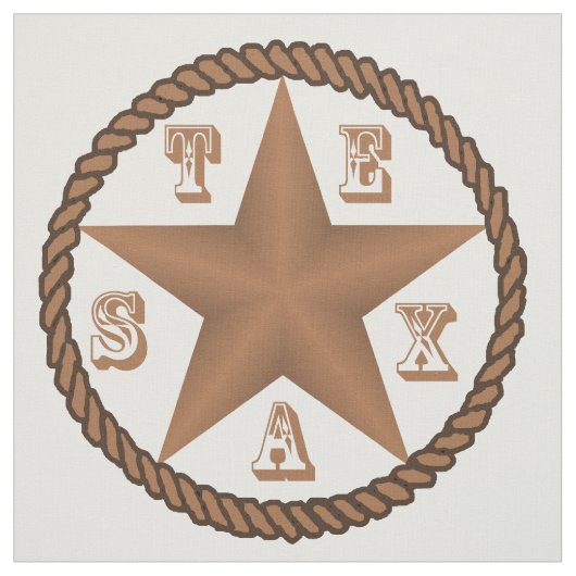 Texas Star met Rope Border Large ELKE KLEUR Stof (Swatch)