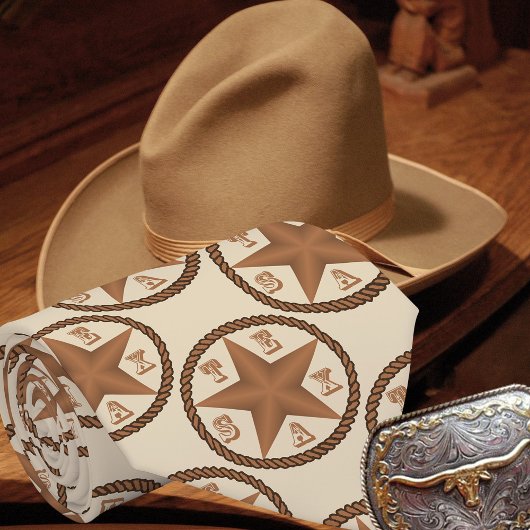 Texas Star met touw rand ELKE KLEUR Stropdas