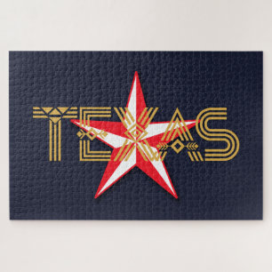 Texas Star op zwart Legpuzzel