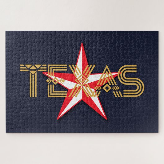 Texas Star op zwart Legpuzzel (Horizontaal)