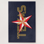 Texas Star op zwart Legpuzzel (Verticaal)