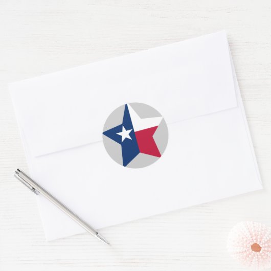 Texas Star Ronde Sticker (Envelop)