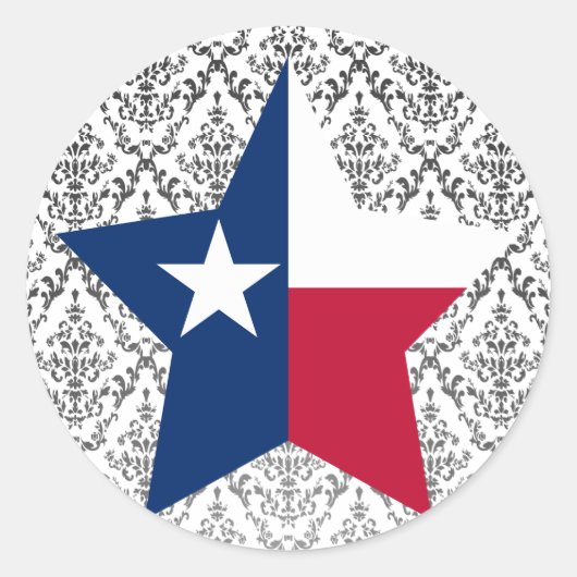 Texas Star Ronde Sticker (Voorkant)