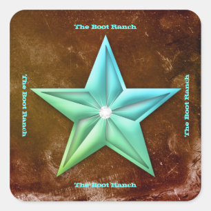 Texas Star Sticker Bruin Blauw  Jewel Square