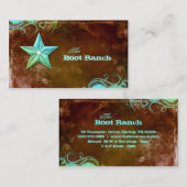 Texas Star Visitekaartje Brown Blue Jewelry (Voorkant / Achterkant)