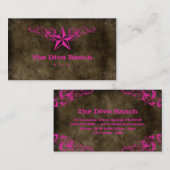 Texas Star Visitekaartje Brown Suede Hot Pink (Voorkant / Achterkant)