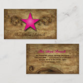 Texas Star Visitekaartje Suede Pink Swirls (Voorkant / Achterkant)