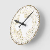 Texas Stars State Shape Cutout Ronde Klok (Hoek)