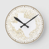 Texas Stars State Shape Cutout Ronde Klok (Voorkant)