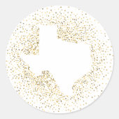 Texas Stars State Shape Cutout Ronde Sticker (Voorkant)