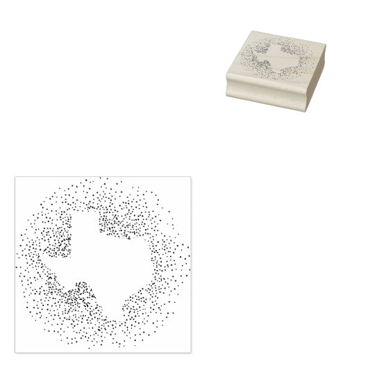 Texas Stars State Shape Cutout Rubberstempel (Gestempeld)