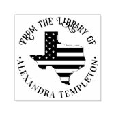 Texas Stars Stripes State Kaart Bibliotheek Boekna Zelfinktende Stempel (Design)