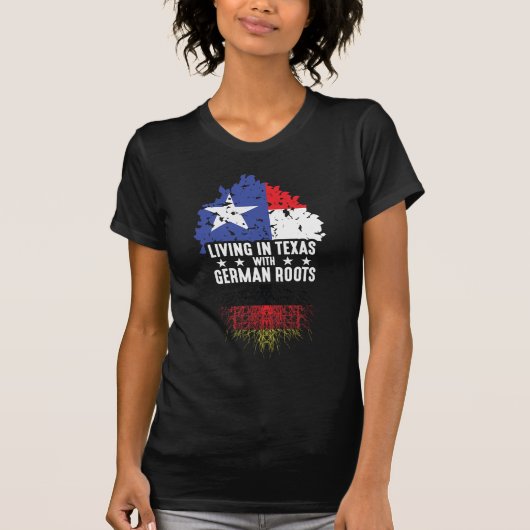 Texas State Ancestry Duitsland vlag Duitse wortelb T-shirt (Voorkant)