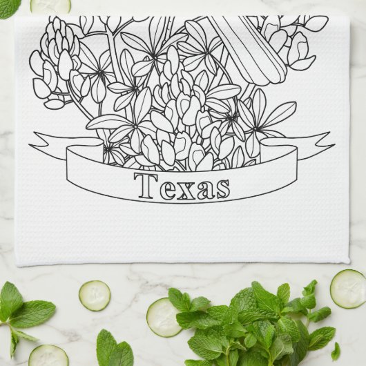 Texas State Bird & Flower Color Page Theedoek (Gevouwen)