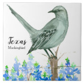 Texas State Bird Mockingbird Bluebonnet Tegeltje (Voorkant)